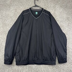 Pro Tour Windbreaker pullover Men's Size XL Black V Neck Long Sleeve Golf Casual